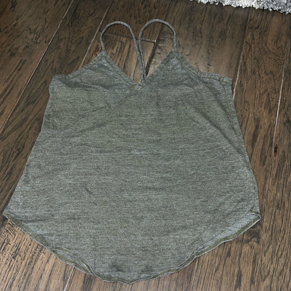 Green, gray chaser tank top